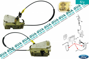 Замок задней правой двери электрический ( на 4 контакта ) Ford / ФОРД ESCORT 1992-1995 / ЭСКОРТ 92-95 1.3 (1299 куб. см.)