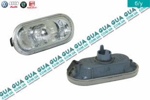 Указатель поворота боковой повторитель прозрачный ( поворотник ) VW / ВОЛЬКС ВАГЕН TRANSPORTER V 2003- / ТРАНСПОРТЕР 5 03- 2.0TDI (1968 куб.см.)