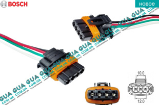 Фишка / разъем с проводами датчика давления наддува воздуха мапсенсора / колодка кислорода / лямбда зонда / штекер ДМРВ расходомера / катушки зажигания 4 контакта   