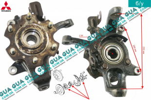 Поворотный кулак / цапфа правая с ступицей под ABS / АБС Z 30 Mitsubishi / МИТСУБИСИ PAJERO III 2000-2006 / ПАДЖЕРО 3 00-06 2.5TD 4WD (2477 куб.см.)