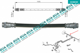 Шланг / трубка тормозной системы задний правый L215 ( 1шт )   