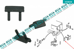 Упор / ограничитель петли задней двери верхний   