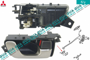 Ручка передней / задней правой двери внутренняя Mitsubishi / МИТСУБИСИ PAJERO III 2000-2006 / ПАДЖЕРО 3 00-06 3.2DI-D (3200 куб.см.)