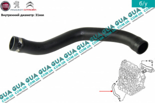 Патрубок вентиляции картерных газов верхний ( шланг, трубка cапуна )   