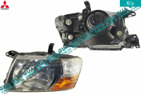 Фара передняя левая ( электрический корректор ) Mitsubishi / МИТСУБИСИ PAJERO III 2000-2006 / ПАДЖЕРО 3 00-06 3.5 (3497 куб.см.)