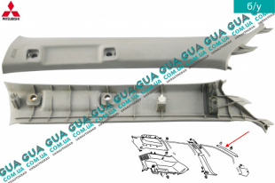 Внутренняя обшивка ( молдинг / листва / накладка ) передней левой стойки   