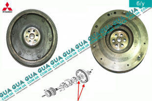 Маховик сцепления D227 Mitsubishi / МИТСУБИСИ PAJERO II 1990-2000 / ПАДЖЕРО 2 90-00 2.5TD 4WD (2477 куб.см.)