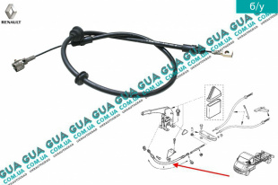 Трос ручного тормоза ( центральный ) L1140 Renault / РЕНО MASCOTT 2004-2010 / МАСКОТ 04-10 3.0TDI (2953 куб.см.)