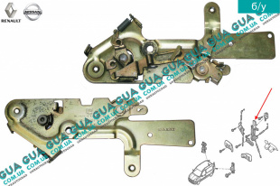 Механизм замка задней левой распашной двери   