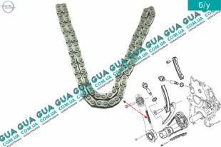Цепь привода распредвала ( симплекс ) Opel / ОПЕЛЬ ASTRA G 1998-2005 / АСТРА Ж 98-05 2.0DTI V16 (1995 куб. см.)