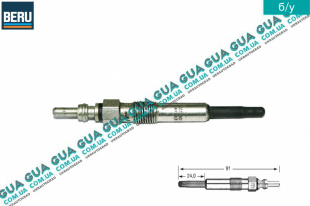 Свеча накала 12V ( накаливания ) Volvo / ВОЛЬВО 850 2.5TDI (2461 куб.см.)