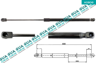 Амортизатор задней двери ( амортизатор крышки багажника ) телескопическая рейка F=500N   