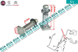 Штифт / палец / шпилька главного цилиндра сцепления / педали   