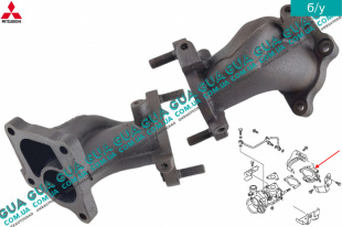 Выпускной патрубок турбины ( колено / фланец ) Mitsubishi / МИТСУБИСИ PAJERO III 2000-2006 / ПАДЖЕРО 3 00-06 3.2DI-D (3200 куб.см.)