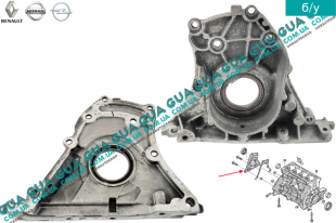 Передняя крышка блока двигателя ( корпус переднего сальника коленвала ) Renault / РЕНО CLIO II / КЛИО 2 1.9DTI (1870 куб.см.)