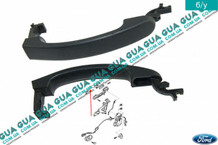Ручка двери наружная Ford / ФОРД FIESTA V 2001-2008 / ФИЕСТА 5 1.6TDCI (1560 куб.см.)