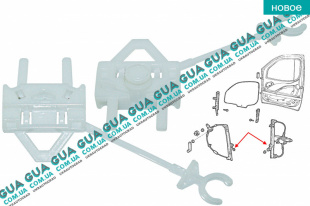 Ползунок стеклоподъемника передней правой двери   