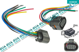 Фишка / разъем з проводами / штекер / колодка / конектор провод датчика парктроника / парковки 8 контактов   