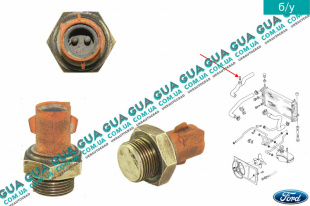 Термовыключатель вентилятора радиатора ( Датчик включения вентилятора ) Ford / ФОРД ESCORT 1992-1995 / ЭСКОРТ 92-95 1.3 (1299 куб. см.)