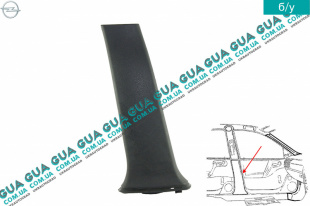 Внутренняя обшивка ( молдинг ) накладка левая средней стойки ( нижняя часть )   