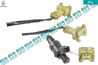 Фишка / разъем с проводами / штекер форсунки топливной инжекторной электрической 1шт.