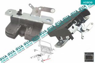 Замок ляды ( задней двери / крышки багажника ) VW / ВОЛЬКС ВАГЕН TRANSPORTER V 2003- / ТРАНСПОРТЕР 5 03- 2.0TDI (1968 куб.см.)