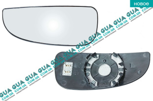 Вкладыш зеркала заднего вида нижний левый с подогревом (выпукл.)   