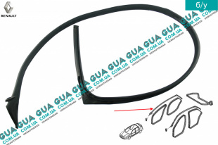 Уплотнитель двери правый верхний ( универсал ) Renault / РЕНО LAGUNA II / ЛАГУНА 2 2.2DCI (2188 куб.см.),