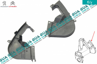 Защита ремня ГРМ наружная правая ( верхняя ) Peugeot / ПЕЖО BOXER II 2002-2006 / БОКСЕР 2 02-06 2.0HDI (1997куб.см.)