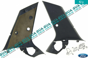 Внутренняя обшивка ( молдинг ) накладка стойки задней правой верхняя часть Ford / ФОРД ESCORT 1992-1995 / ЭСКОРТ 92-95 1.3 (1299 куб. см.)