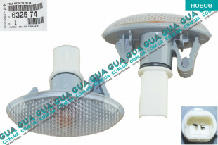 Указатель поворота боковой повторитель белый ( поворотник )   