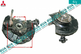 Поворотный кулак / цапфа левая с ступицей под ABS / АБС Mitsubishi / МИТСУБИСИ PAJERO IV 2006- / ПАДЖЕРО 4 06- 3.2DI-D (3200 куб.см.)