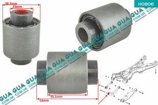 Сайлентблок рычага заднего верхний ( наружный )  ( 1 шт )   