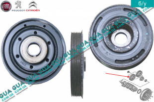 Шкив коленвала демпферный 6 ручейков ( Шкив коленчатого вала ) Volvo / ВОЛЬВО V50 1.6D (1560 куб.см.)