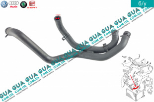 Патрубок / трубка системы охлаждения ( шланг ) Seat / СЕАТ LEON 1999-2006 1.9TDI (1896 куб. см.)