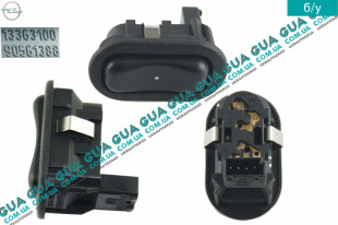 Кнопка стеклоподъемника передней правой двери 4 контакта Opel / ОПЕЛЬ ASTRA G 1998-2005 / АСТРА Ж 98-05 1.6 ( 1598 куб.см. )