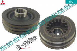 Шкив коленвала демпферный клиновой ( шкив коленчатого вала ) Mitsubishi / МИТСУБИСИ PAJERO IV 2006- / ПАДЖЕРО 4 06- 3.2DI-D (3200 куб.см.)