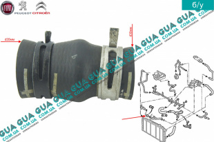 Патрубок / трубка системы охлаждения Peugeot / ПЕЖО BOXER II 2002-2006 / БОКСЕР 2 02-06 2.2HDI (2179 куб.см.)