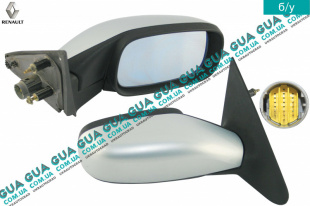 Зеркало заднего вида наружное / боковое электрическое правое Renault / РЕНО LAGUNA II / ЛАГУНА 2 2.2DCI (2188 куб.см.),