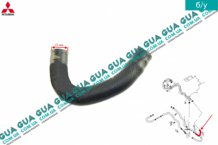 Патрубок / трубка ( шланг ) заднего отопителя печки Mitsubishi / МИТСУБИСИ PAJERO III 2000-2006 / ПАДЖЕРО 3 00-06 3.2DI-D (3200 куб.см.)