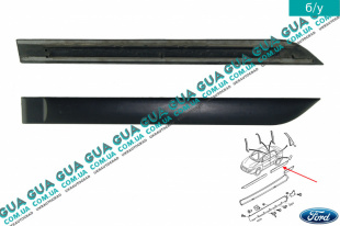 Молдинг ( накладка ) задней левой двери Ford / ФОРД FOCUS I 1998-2004 / ФОКУС 1 98-04 1.8TDCI (1753 куб. см.)