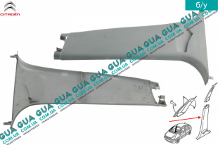 Внутренняя обшивка (молдинг ) накладка стойки средней левой нижняя часть   