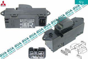 Кнопка стеклоподьемника задней правой двери	 Mitsubishi / МИТСУБИСИ PAJERO III 2000-2006 / ПАДЖЕРО 3 00-06 3.2DI-D (3200 куб.см.)