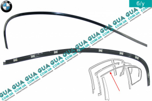 Накладка рамы окна задней правой двери BMW / БМВ 5-series E60 2003-2010 530i ( 2996 куб. см.)