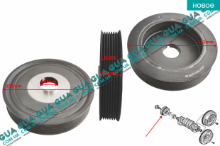 Шкив коленвала демпферный 7 ручейков ( Шкив коленчатого вала )   