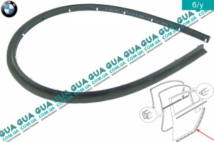 Уплотнитель двери задней правой BMW / БМВ 5-series E60 2003-2010 525i ( 2497 куб. см.)