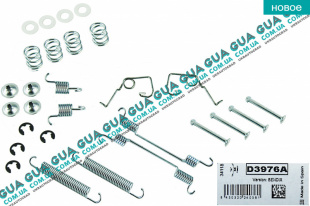 Ремкомплект барабанных тормозов задних / комплект возвратных пружин тормозного механизма  D280x63 ( система BENDIX ) Ford / ФОРД TRANSIT 1985-2000 / ТРАНЗИТ 85-00 2.5TDI (2496 куб.см.)