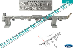 Топливная рейка / Рампа / распределительный трубопровод Volvo / ВОЛЬВО S40 II 1.6 (1596 куб. см.)