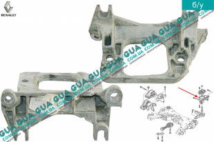 Кронштейн крепление подушки КПП левый   