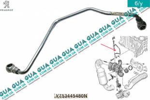 Трубка подачи масла в турбину Peugeot / ПЕЖО 207 1.6 THPI 16V (1598 куб.см.)